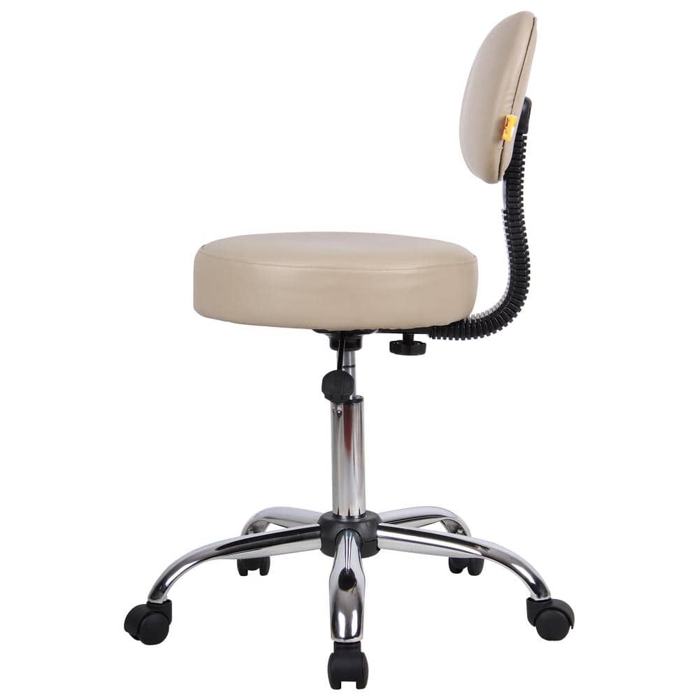 ErgoFlex Adjustable Beige Vinyl and Metal Medical Stool
