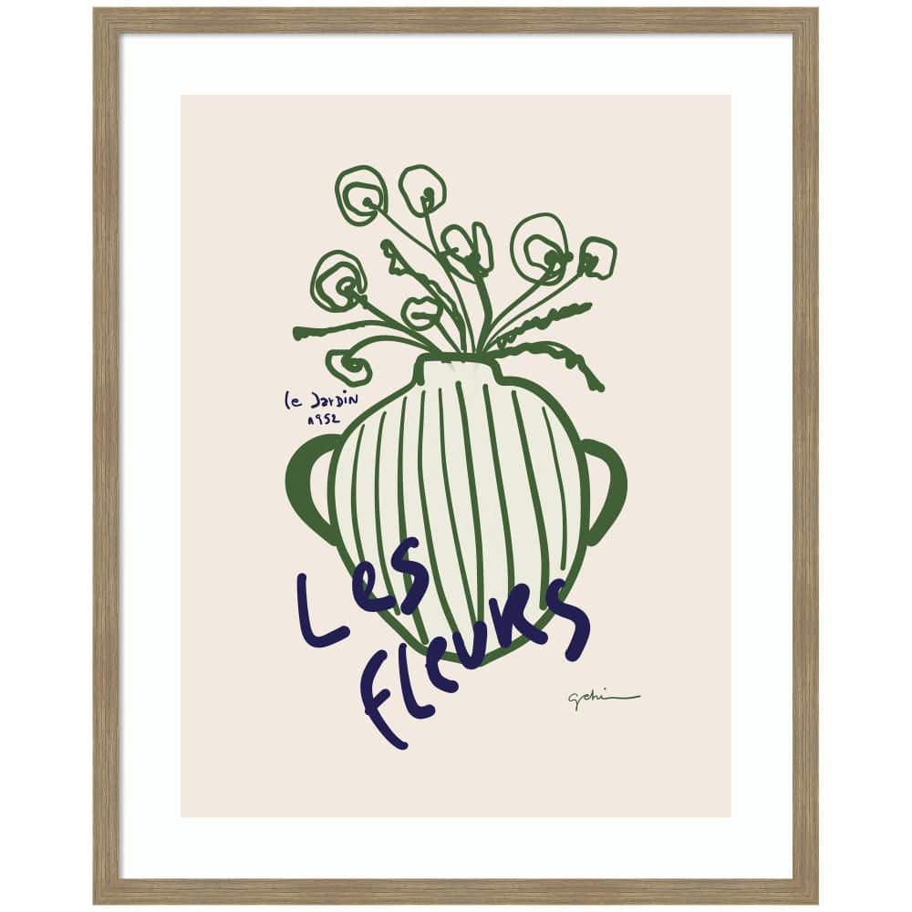 "Woodgrain ""Le Jardin"" by Gabrielly Guedes Flowers Framed Art Print 42 in. x 34 in." price history on PriceWatchPro