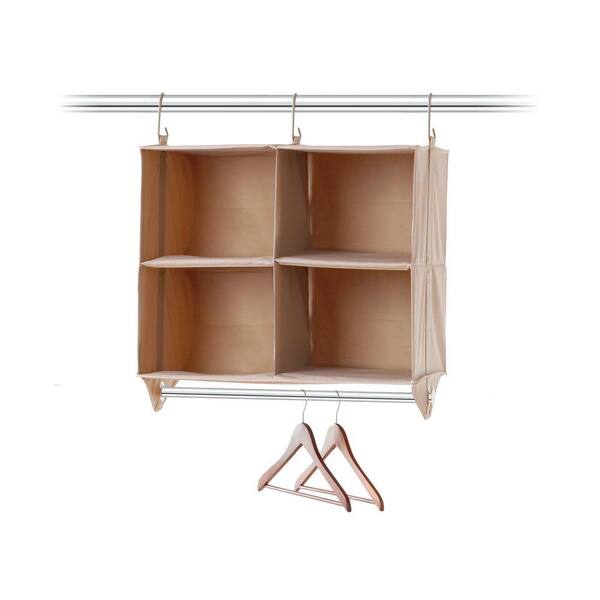 closetMAX SYSTEM 24.5 in. H 4-Cubby Organizer with Hanging Bar