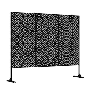 75 in. x 48 in. Black Outdoor Decorative Privacy Screen