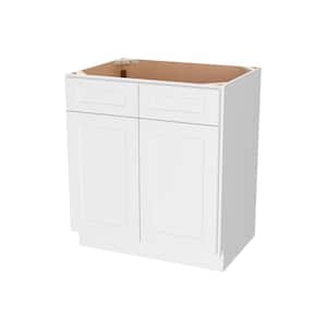 Camlock 30 in. W x 21 in. D x 34.5 in. H Ready to Assemble Bath Vanity Cabinet without Top in Shaker White