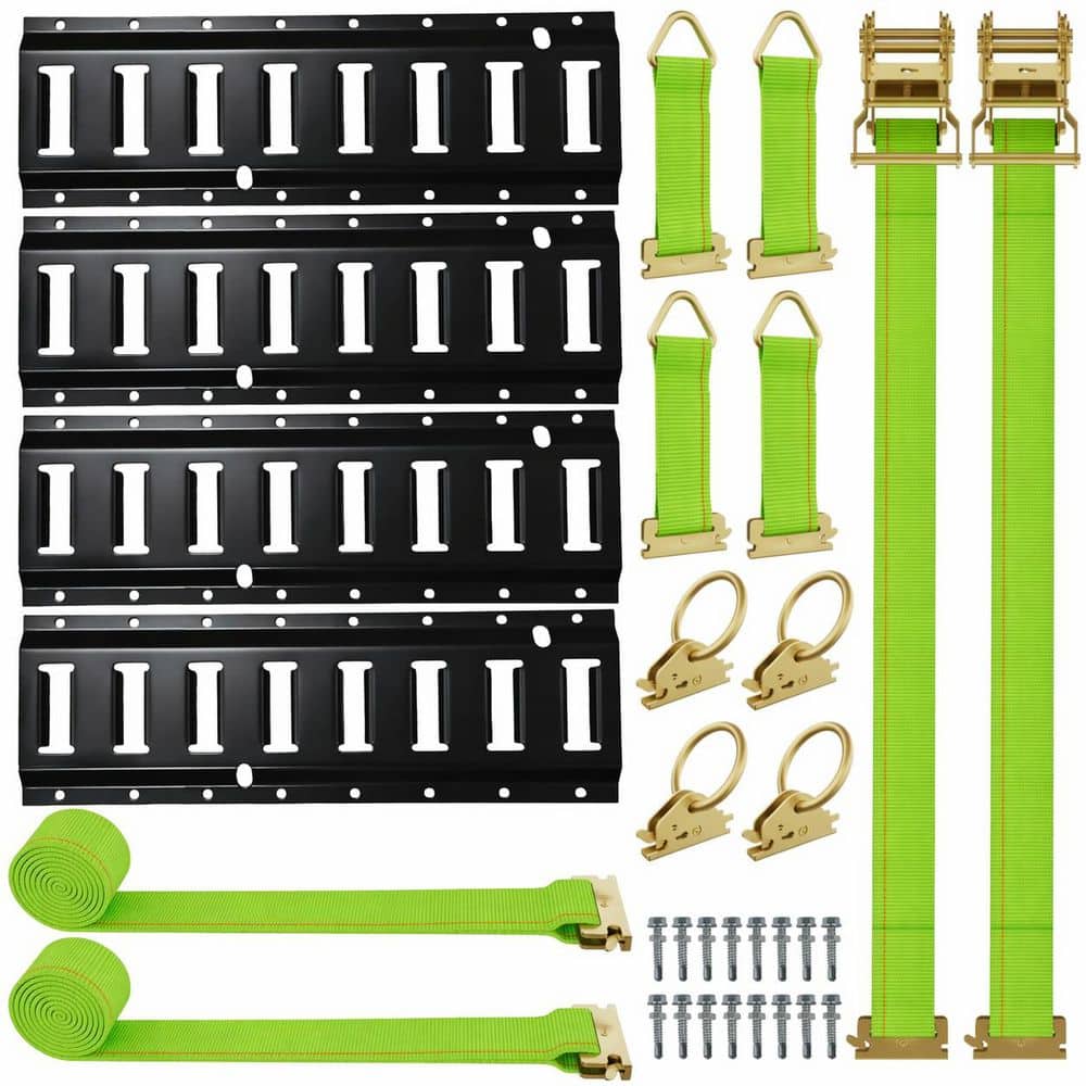 4-Pack 16-Inch Steel E-Track Rail Kit with Ratchet Straps, O-Ring Anchors, D-Ring Tie-Offs, Screws price history on PriceWatchPro