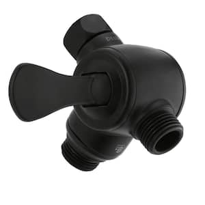 3-Way Shower Arm Diverter for Handheld Shower Head in Matte Black