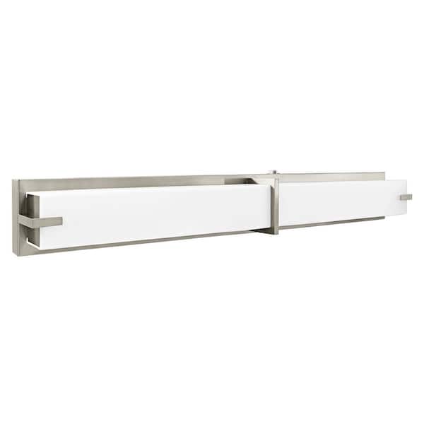 36 in. Brushed Nickel Fixture 3 CCT Vanity 1-Light 30-Watt 2100 Lumens Dimmable Damp Rated ETL Listed