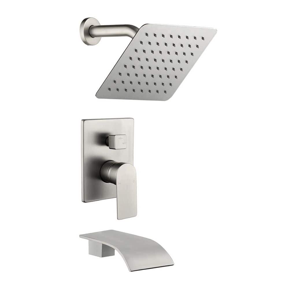 Single Handle 1-Spray Tub Shower Faucet Handheld Combo with Valve 1.8 GPM with Pressure Balance in Nickel price history on PriceWatchPro