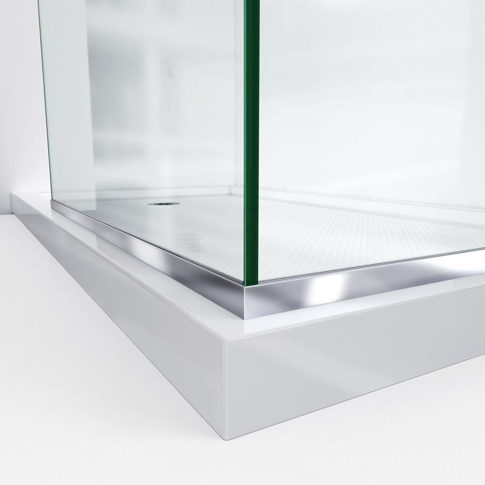 Linea 30" x 72" Frameless Clear Glass Shower Screen with Distressed Bronze Finish