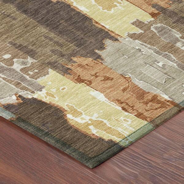 Chantille Machine Washable Indoor/Outdoor Abstract ACN2697 Brown 10 ft. x 14 ft. Area Rug