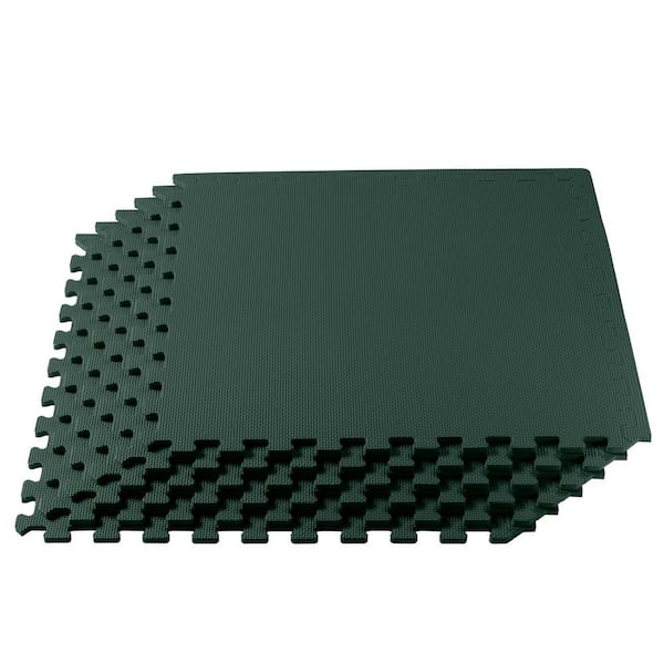 Hunter Green 24 in. W x 24 in. L x 1/2 in.Thick Multipurpose EVA Foam Exercise/Gym Tiles (4 Tiles/Pack) (16 sq. ft.)
