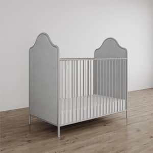 Piper Dove Gray Upholstered Convertible Metal Crib