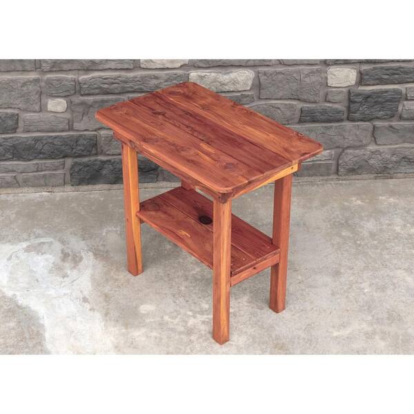 Cedar wood end table discount