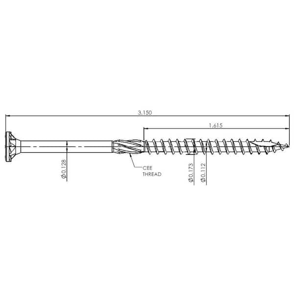 #9 x 3-1/8 in. Star Drive Torx Bugle Head R4 Multi-Purpose Wood Screw (80-Pack)