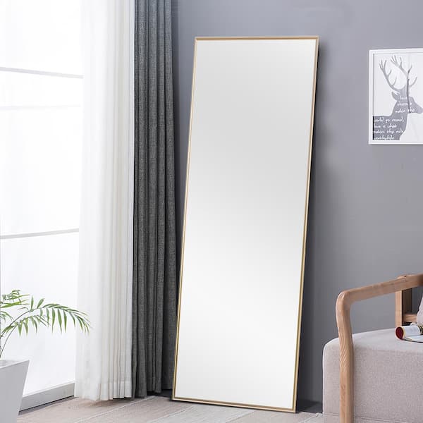 Dovelina Large Gold Metal Modern Mirror (59 in. H X 20 in. W)