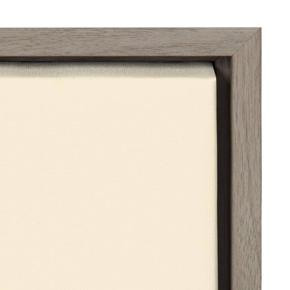 Love Abstract Floral Canvas Wall Art with Gray Frame