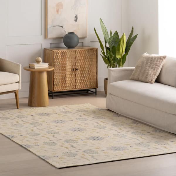 Loonarae Floral Transitional Cream 9 ft. x 12 ft. Indoor Area Rug