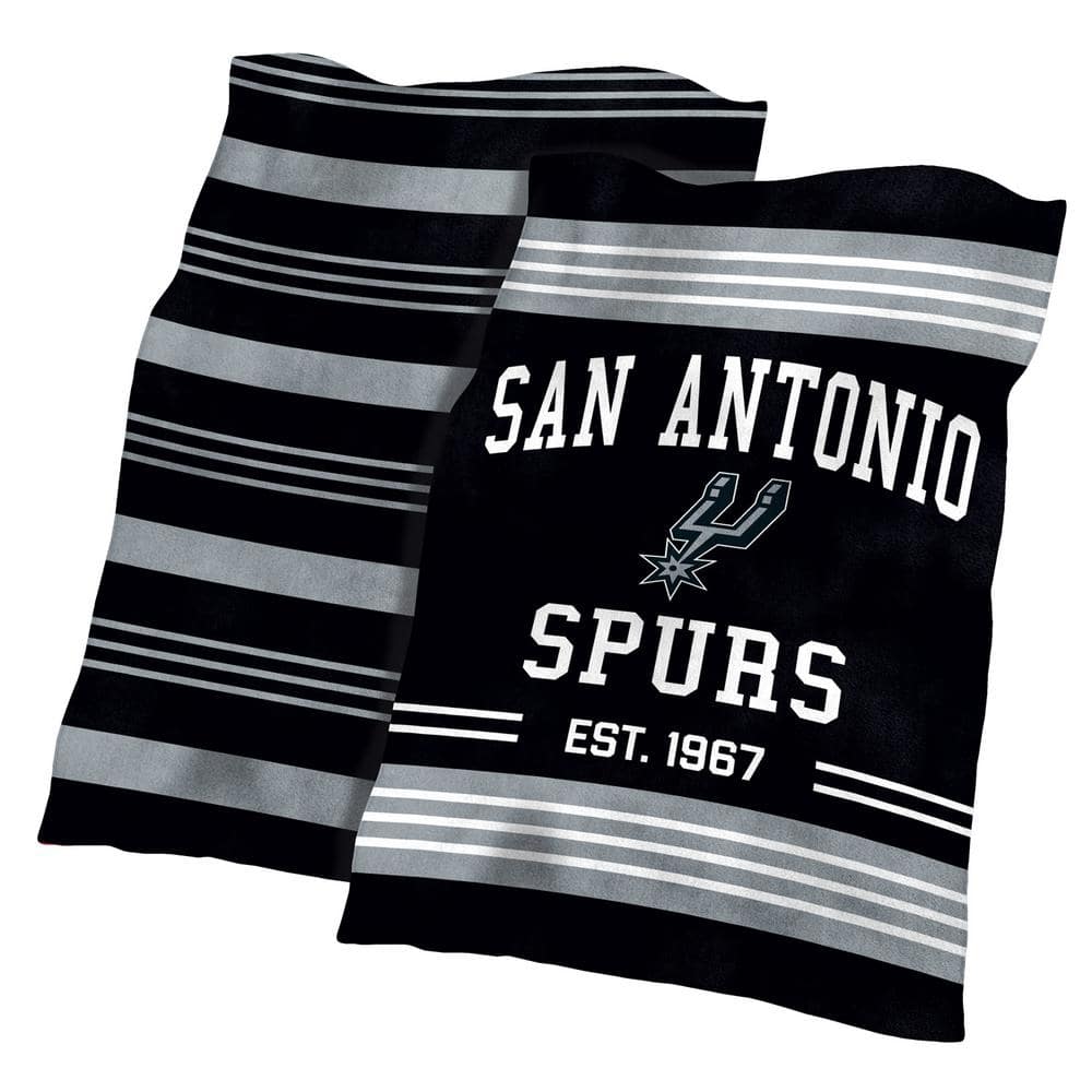 logobrands San Antonio Spurs Colorblock Plush Polyester Blanket 72727C