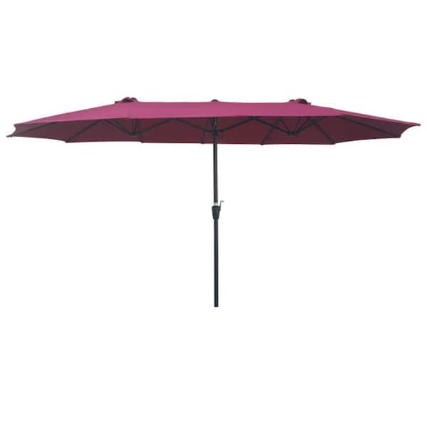 Tidoin 9 ft. x 15 ft. Steel Market Tilt Patio Umbrella in Burgundy