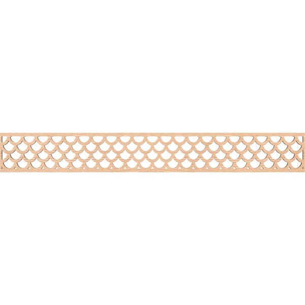 Ekena Millwork Hudson Fretwork 0.25 in. D x 46.5 in. W x 6 in. L Red Oak Wood Panel Moulding