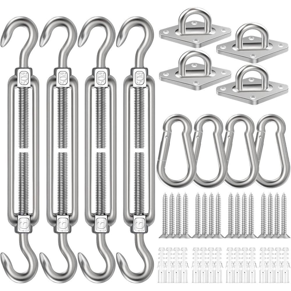 6 in. 304 Stainless Steel Shade Sail Hardware Kit for Triangle Rectangle Installation, Outdoor Patio Canopy Garden price history on PriceWatchPro