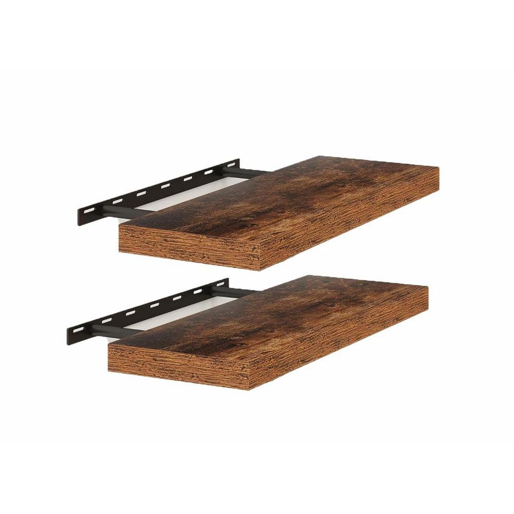 23.6 in. W x 9.3 in. D Brown Floating Shelves Decorative Wall Shelf