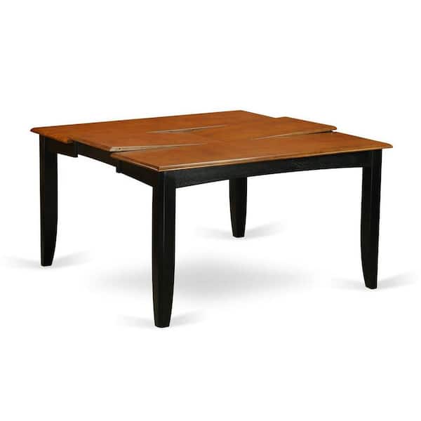 East West Furniture 9-Piece Square Black & Cherry Finish Solid