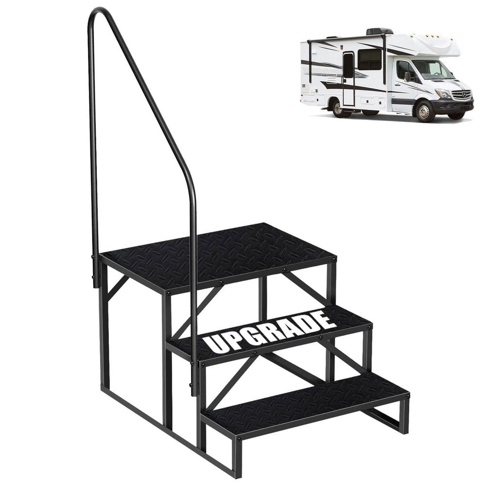 4.5 ft. Reach Hot Tub Steps, Outdoor Step Stool with Handrail, RV Stairs 3-Step, Heavy Duty Truck Camper Steps Ladders price history on PriceWatchPro