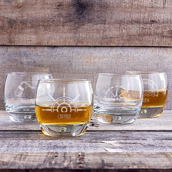 Cathys Concepts Personalized Heavy Based Whiskey Glasses Letter U Cathy's Concepts 1116-4-U Set of 4 