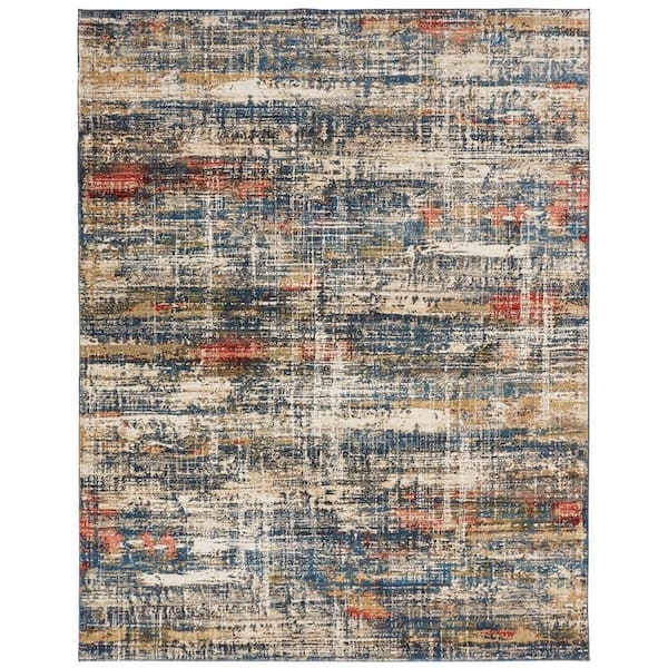 KALATY Blues and Multi 5 ft. 5 in. x 7 ft. 7 in. Area Rug