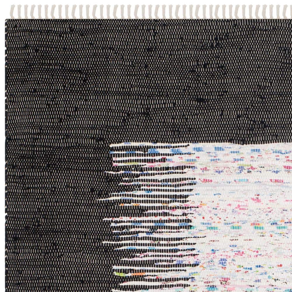 Montauk Ivory and Black Handwoven Cotton Area Rug