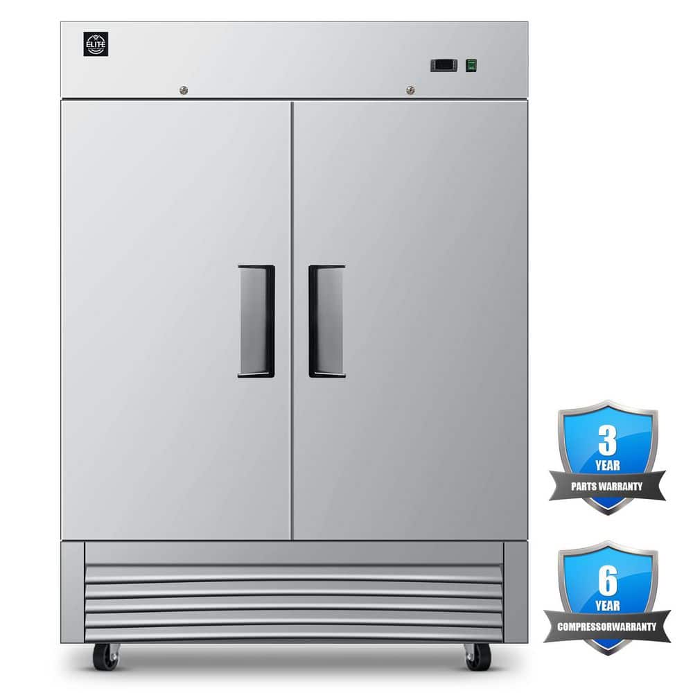 54 in. 42.2 cu. ft. Commercial NSF Reach in 2-Door freezer E55BF in Stainless Steel