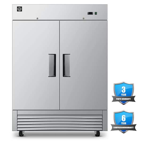 54 in. 42.2 cu. ft. Commercial NSF Reach in 2-Door freezer E55BF in Stainless Steel