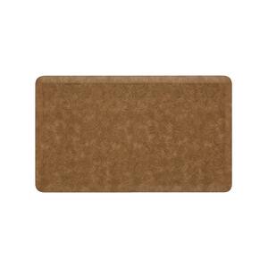 Marni Beige 17.5 in. x 32 in. Floral Synthetic Kitchen Mat