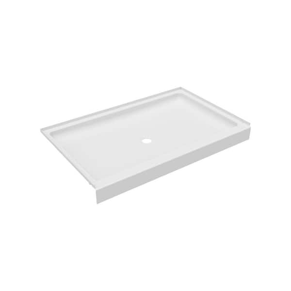 Veritek 34 in. x 54 in. Single Threshold Center Drain Shower Pan in White