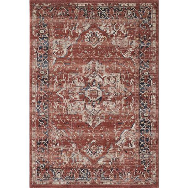 Abani Babylon Red 6 ft. x 9 ft. Oriental Polypropylene Area Rug