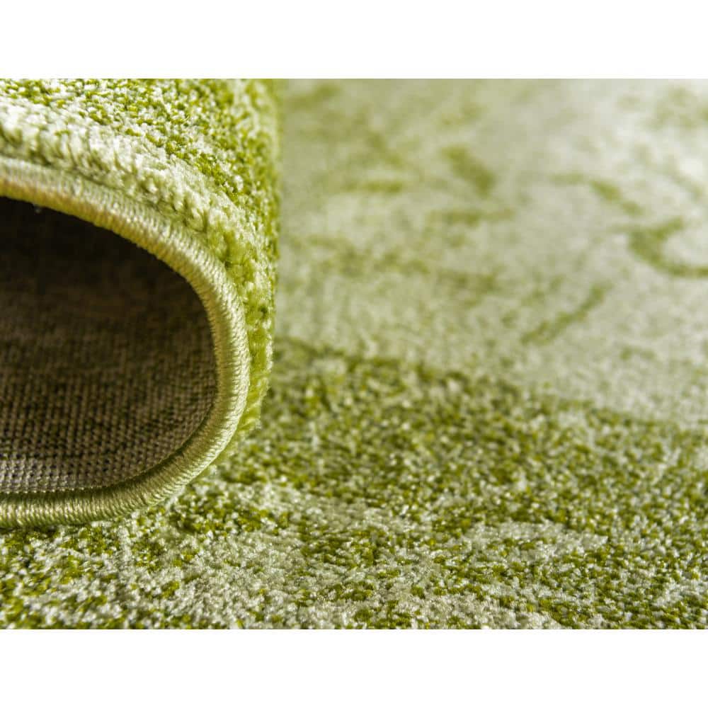 La Jolla Light Green Floral Indoor Rectangular Rug