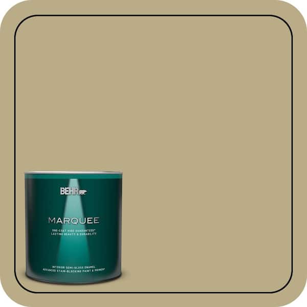 BEHR MARQUEE 1 qt. #S330-4 Fennel Seed One-Coat Hide Semi-Gloss Enamel Interior Paint & Primer