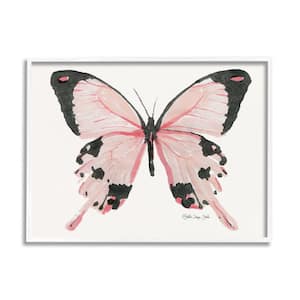 Pink Butterfly Splatter Patterned Wings by Stellar Design Studio Framed Print Animal Texturized Art 16 in. x 20 in.