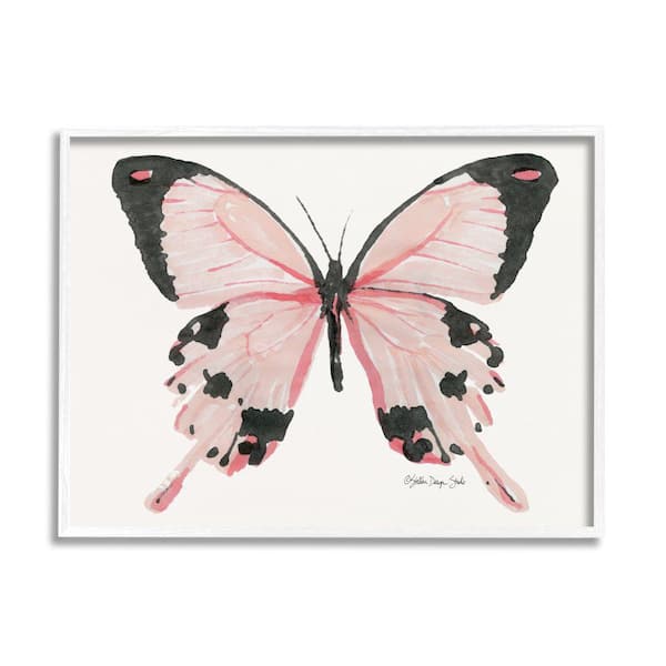 Stupell Industries Pink Butterfly Splatter Patterned Wings by