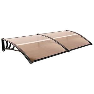 6.5 ft. Polycarbonate Window/Entry Fixed Awning in Brown