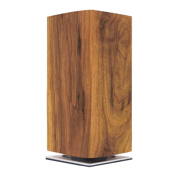 14 Knife In-Drawer Acacia Wood Magnetic Knife Storage Rotatable Stand with Anti-Slip Base and Utensil Holder