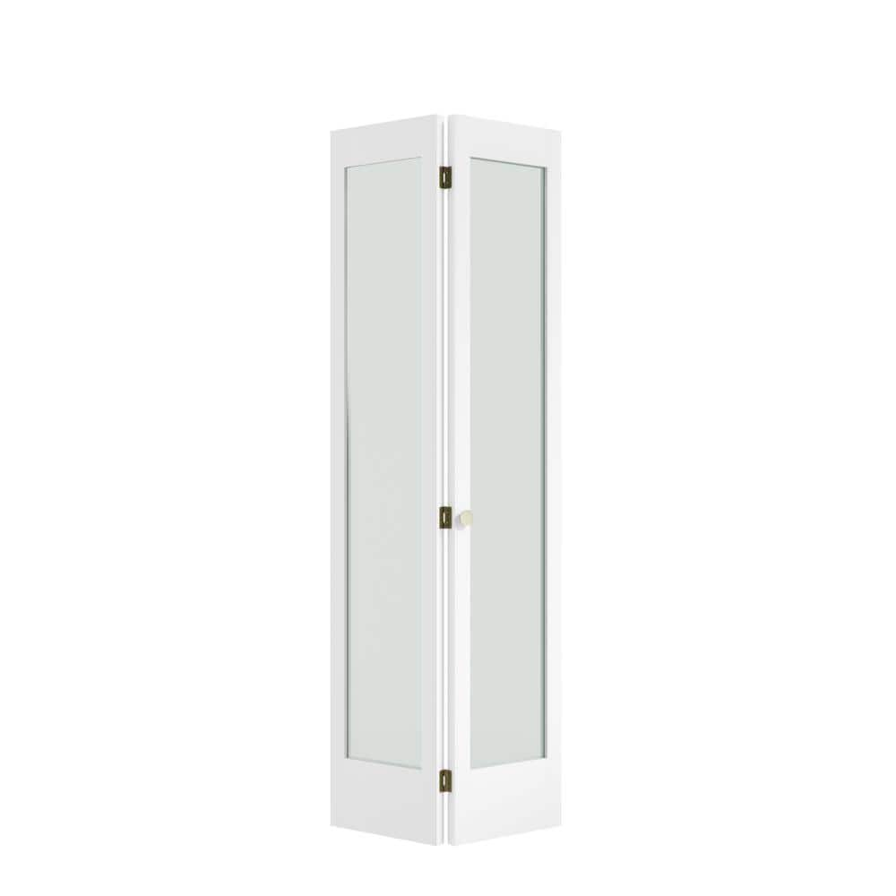 Eightdoors 24 In. X 80 In. X 1-3/8 In. Frosted Glass 1-Lite Shaker ...