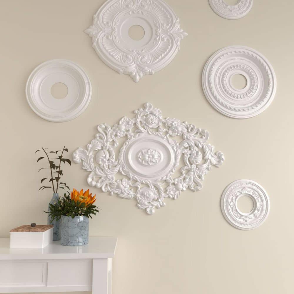 Primed White Ornate Urethane Ceiling Medallion 22.5" x 30.38"