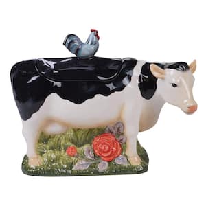 Farmhouse Multi-Colored 11.25 in. 3-D Cow Cookie Jar