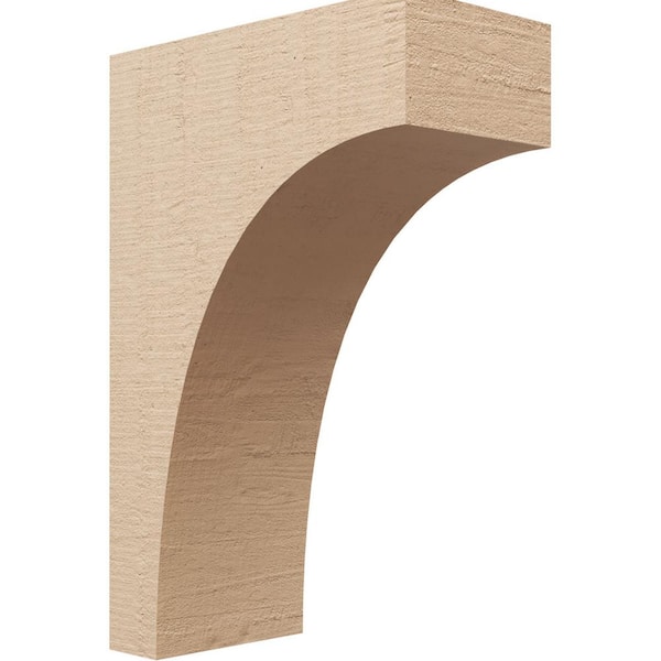 Ekena Millwork Classic Series 2 7 in. x 14 in. x 21 in. Stockport Rough Cedar Woodgrain Timberthane Polyurethane Corbel in Primed Tan