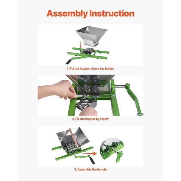 SKYSHALO 1.8 Gal. /7L Fruit and Apple Crusher, Stainless Steel