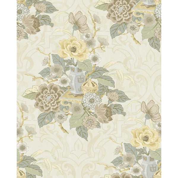 Seabrook Designs Dynasty Floral Paper Strippable Roll (Covers 56 sq. ft.)