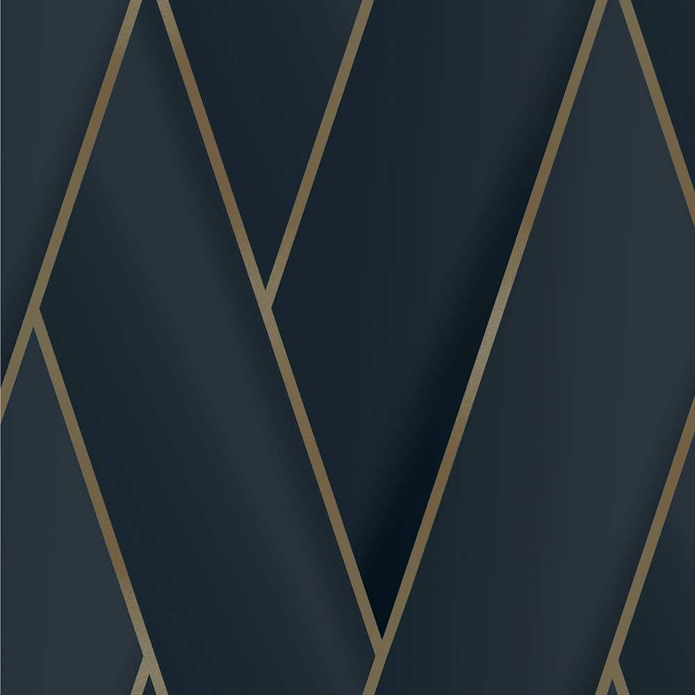 Blue Manfred Navy Modern Herringbone Vinyl Non-pasted Metallic Wallpaper(SZ10 05 M X 53M2 )