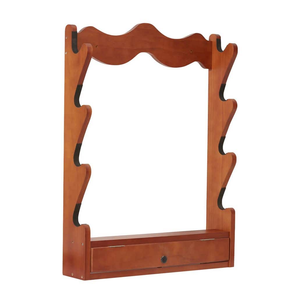 Light Rustic Pine Wooden Gun Rack 4 Place Rifle Shotgun Wall Mount