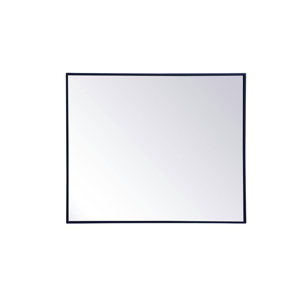 Medium Rectangle Blue Modern Mirror (36 in. H x 30 in. W)