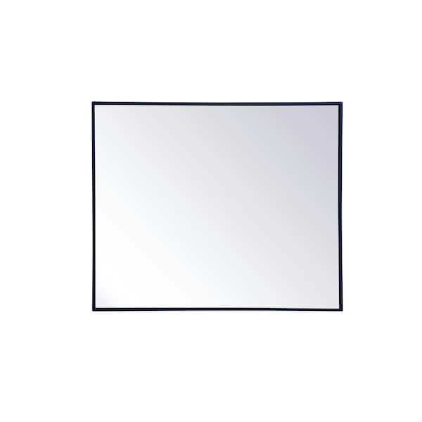 Unbranded Medium Rectangle Blue Modern Mirror (36 in. H x 30 in. W)