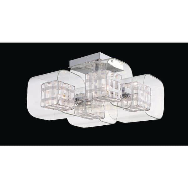 George Kovacs 4-Light Chrome Ceiling Semi-Flush Mount Fixture